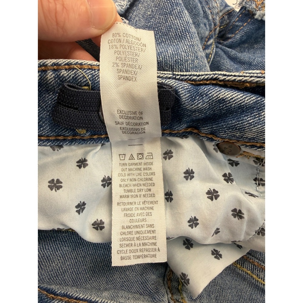 Lucky Brand Riley Shorts Girls 14 Blue Acid Wash Distressed Denim Cut Offs - Picture 9 of 10